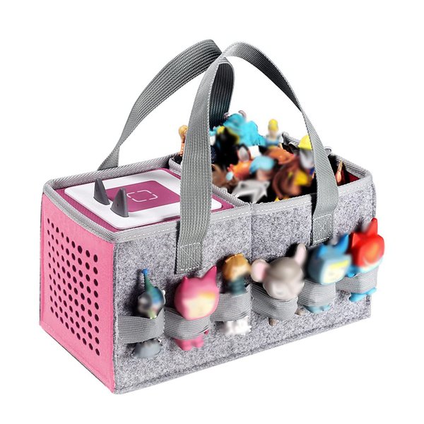 ShangPinFeiLi Tonies Carrying Case-Tonies Storage Compatible with Toniebox Starter and Tonies Figures，Home Outdoor Hand Bag for Tonies Audio Player and Tonies Characters，Travel Storage Bag (Pink)