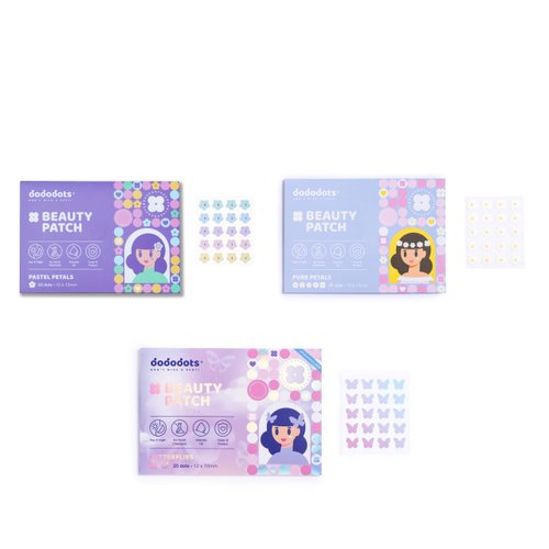 dododots Beauty Patch | Aesthetic Bundle | Flower Pimple Patches | Butterfly Pimple Patches | Cute Hydrocolloid Acne Patch | Quick & Easy Blemish, Zit, Spot Treatment | 60 Patches