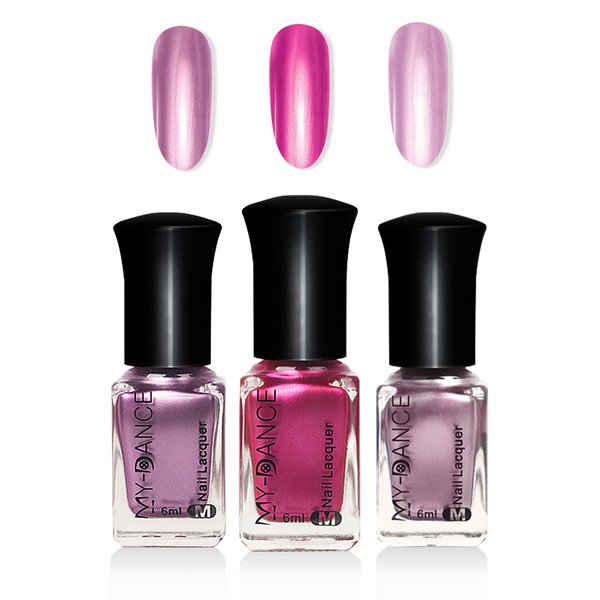 LOKFAR 3 Colors Mirror Metallic Nail Polish Set, Metallic Texture Quick Dry Nail Art Polish – Bright and Shiny Finish Nail Polish, Chrome Long-Lasting Mirror Shine Effect Nail Polish 6 ml/Bottle -#C