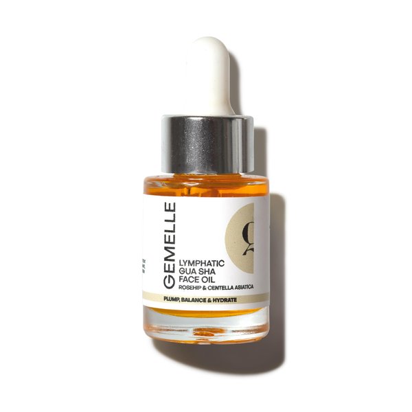 GEMELLE Lymphatic Gua Sha Face Oil | 6x Award Winner | Detox, Plump, Balance, Hydrate, Lymphatic Drainage | High-Altitude Rosehip, Centella Asiatica & More! | Paraben-Free, Natural Skin Care | 15ml