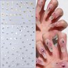 Shiny Moon Star Nail Stickers for Nail Art 3D Glitter Crystal Nail Decals Gold Silver Nail Art Stickers Self-Adhesive Luxury Rhinestones Stars Charms Nail Design Stickers for DIY Nail Supplies Women