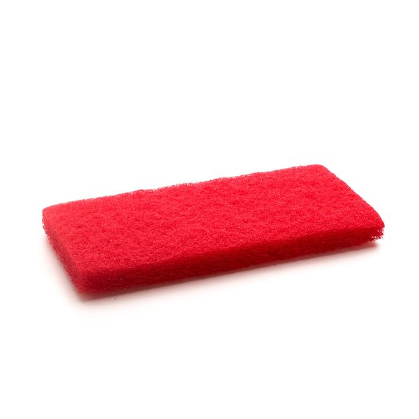 THE SIMPLE SCRUB Tile + Mop Brush Cleaning Pads Refill | Clean Bathroom Tile, Kitchen, Hard to Reach Places | Medium Abrasion for Grout + Bathtub | Red, 5 Pack