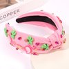 Flamingo Headbands for Women Summer Beach Headbands Tropical Palm Tree Headband Boho Hawaiian Headbands Crystal Top Knot Headband Summer Accessories Beach Vacation Outfit Party Favors (Flamingo D)