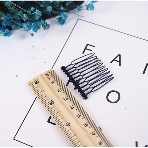 10 Teeth Metal Black Hair Clip Combs Magic Hair Side Barrettes Wire Twist Bun Clamp Invisible Bang Comb 10Pcs
