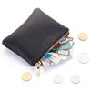 Chelmon Vegan Leather Coin Purse Pouch Change Purse With Zipper For Men Women (Black Up)