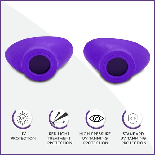 Super Sunnies Slim Flex UV Eye Protection, FDA Compliant Individual Tanning Goggles Eyeshields (Purple)…