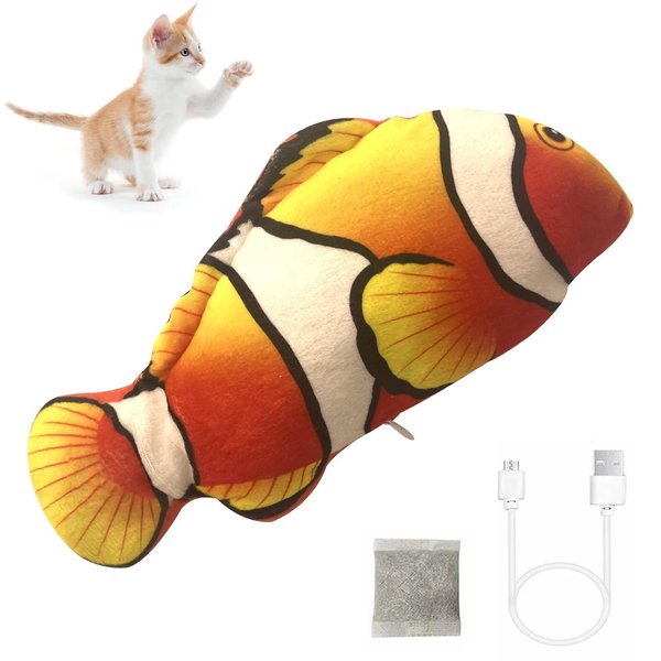 CKFPS Cat Yellow Ugly Fish Toy with Silver Vine and Catnip Cat Toys, Floppy Cat Kicker Fish Toy, Vibrating Catnip Toy,Flippy Fishy Cat Toy, Entertainment for Cats/Dogs of All Ages and Sizes.