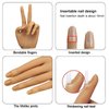 Silicone Practice Hand for Acrylic Nails, Bendable Female Mannequin Life Size Practice Hand with Stand for Nails Practice Nail Art Tools (3#-2P)