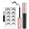 AOMIG Magnetic Eyelashes with Eyeliner Kit, 5 Pairs Natural Look False Eyelashes with Applicator, Waterproof Eyeliner Reusable Fake Lashes for Makeup Eyelashes Extension Black