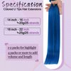 RUNATURE U Tip Hair Extensions Human Hair Blue Utips Straight Hair Extensions Hot Fusion Nail Tip Hair Extensions Remy U Tips Extensions Real Hair 25g 25 Strands 18 Inch
