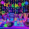 Glow in The Dark Party Decorations, Neon Party Decorations with Let’s Glow Crazy Banner,Neon Balloons Garland,Neon Paper Streamers for Glow in The Dark Birthday Party, Let’s Glow Crazy Party Décor