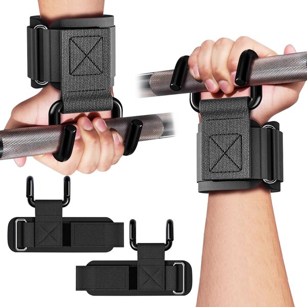 GPANDAG Weight Lifting Hooks for Men and Women(Pair), 330 LB Heavy Duty Gym Lifting Wrist Strap Hook for Deadlifts, Pull-Ups, Strength Training, 0.4inch Grip Weightlifting Hooks for Teen
