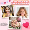 144 Pieces 6 Pack Kids Press on Nails Artificial Fake Nails for Kids Girls Pre Glue Full Cover Short Acrylic False Nail Tips Art Kits Gifts for Kids Girls Nail Art Decoration