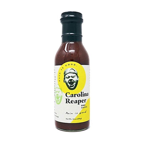 Pain is Good - Carolina Reaper BBQ Sauce - 14oz Bottle - Made in USA - - Family Friendly - Handcrafted in Small Batches with All Natural Ingredients - Pack of 1