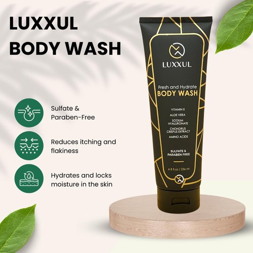 LUXXUL Body Wash Fresh and Hydrate - Reduces Itching, Hydrates, Sulfate-Free