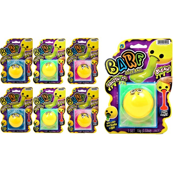 JA-RU Squishy Barf Ooze Balls (6 Ball Assorted) Smiley Face Vomit Slime. Stress Relief Squeeze Fidget Toy for Kids & Adults. Silly Funny Puking Toy Prank Items Party Favors Easter Egg Fillers. 5299-6p