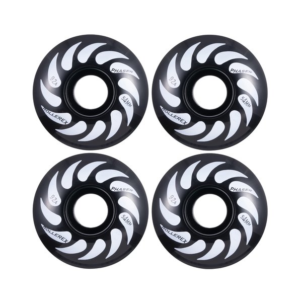 Rollerex Phaser 92A 54mm Skateboard Wheels (Steel Black, 54mm)