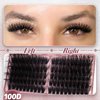 Yawamica Cat Eye Lash Clusters Fluffy Cluster Eyelash Extensions Wispy Individual Lashes Premade Eyelash Clusters Left Right Cluster Lashes 60D 80D 100D Volume 300pcs Eye Lashes Clusters DIY Lash