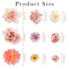 SuPoo 21 Pack Rose Flower Hair Clips Flower Clips for Hair Hawaiian Flower Claw Clip Mini Alligator Clips Cute Side Hair Barrettes for Women Girls Wedding Brooch Boho Hair Styling Accessories