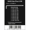 Wera - 5073596001 Hexagon 950 PKL/9 BM SB L-Key Set, BlackLaser, Ballpoint Hex Key, 9 Piece