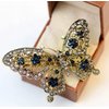 AKOAK Amazing Fashion Butterfly Hairpin Blue Crystal Headwear Barrette Hair Clip Headwear Accessories Jewelry (Bronze)