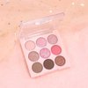 AMY'S DIARY Pink Shimmer Eye Shadow Makeup Palette 9 Colors, Highly Pigmented Matte Glitter Shimmer Pearl Waterproof Party Sparkling Eyeshadow Palette (01#)