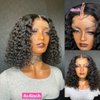 Recomtic Bob Wigs Human Hair Wet and Wave Lace Front Short Curly Wigs for Black Women Water Wave 4x4 Closure Wigs Human Hair with Baby Hair 150% Density Natural Color 10Inch