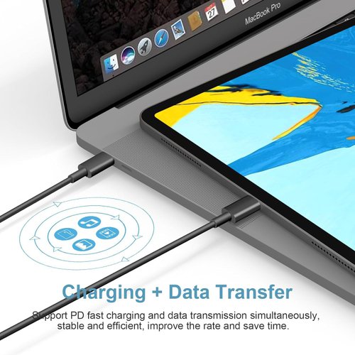 Works PRO 5ft USB-C Cable for Dell XPS 13-9370-D1905TG Hi Powered Cable (Black 1.5M)