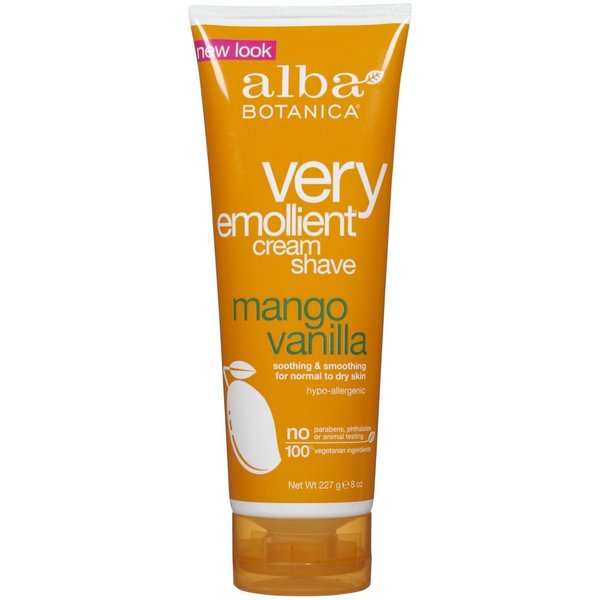 Alba Botanica, Moisturizing Cream Shave oz, na, Mango Vanilla, 8 Ounce