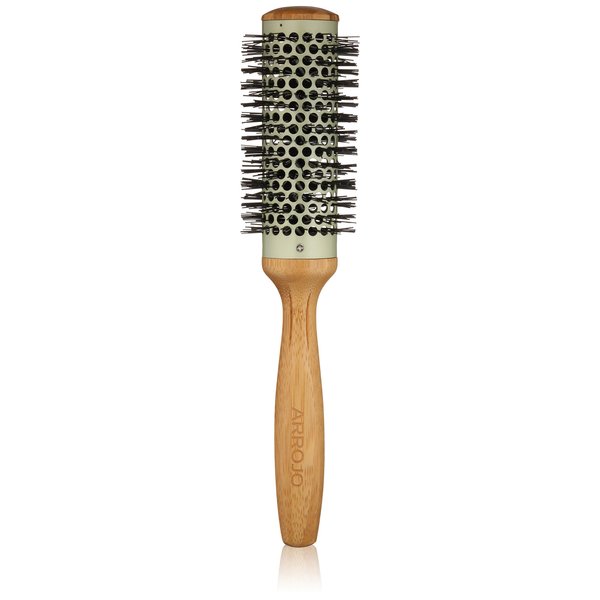 ARROJO Medium Ceramic Round Hair Brush - Round Brush for Blow Drying & Styling – Bristle Hair Brushes for Women & Men – Hairbrush to Smooth & Add Shine – Bristle Hair Brush Great for Mid-Length Styles