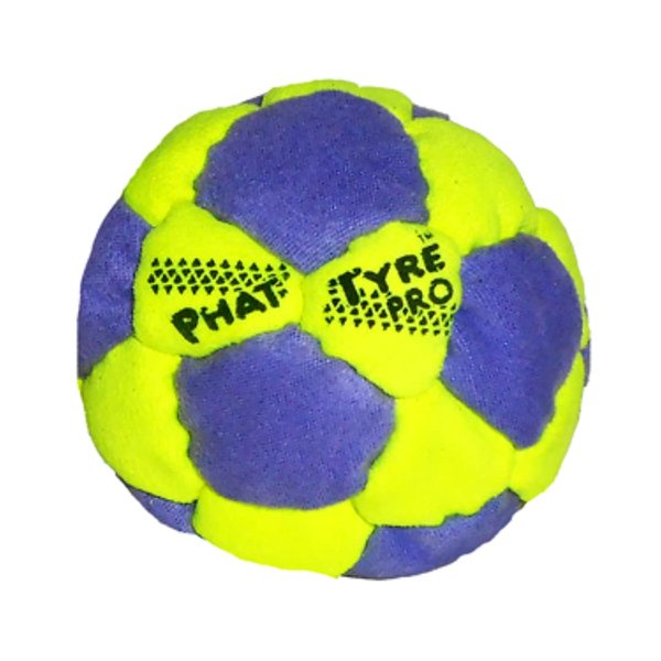 DIRTBAG PT Pro 32 Panel Footbag Hacky Sack, Flying Clipper Original Design, Steel Pellet Filled for Maximum Control Handsewn - Fluorescent Yellow/Purple.