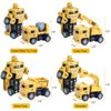 CORPER TOYS 4-Pack Construction Truck Toys Set with Dump Truck Digger Excavator Cement Mixer Truck Friction Powered Car Robot Transform Construction Vehicle for Kids Gift Set