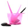 ZIOYCKL DIY Salon Dye Hair Tool Kit, 6Pcs Hair Dye Brush/Bowl Set, Professional Salon Hair Coloring Dyeing Kit - Mixing Bowl, Angled Comb and Brush (Pink)