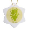 3 inch Snowflake Porcelain Ornament - Think Green Earth Day Conserve Energy Eco-Friendly Light Bulb Design Floral and Nature Designs