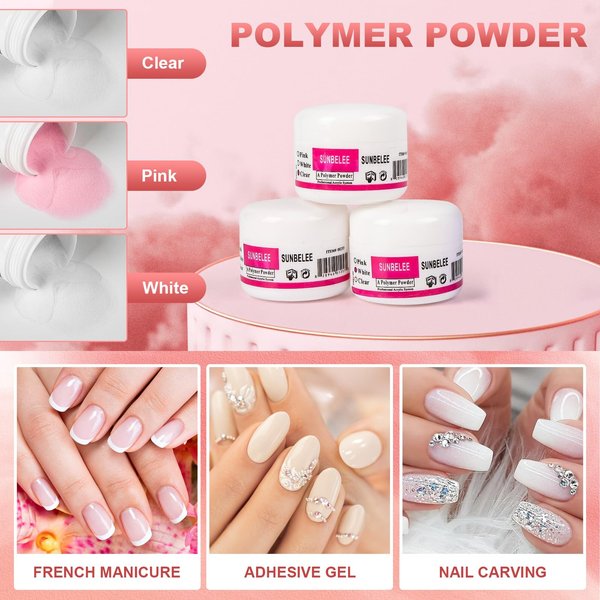 BLIFF Acrylic Nail Kit for Beginners with Everything, 12 Glitter Acrylic Powder Kit Professional Nails Kit Acrylic Set Nail Art Decoration DIY Nail Art Tool Nail Supplies