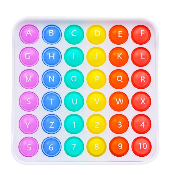 Pop it Fidget Sensory Learning Toy with ALPHABET and NUMBERS for TODDLERS and AUTISTIC Children, Ideal for Learning at Home, School, and Travel. Educational Stress Relief Toy That Makes Learning Fun