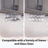 DecoBros Under Cabinet Wine Glass Stemware Rack Holder, Chrome