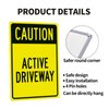 Active Driveway Warning Sign, Driveway Metal Security Signs, Safety Wall Decor Use for Home Business Yard Garden Office Street Road Indoor Outdoor Easy to Mount 8 x 12 Inch