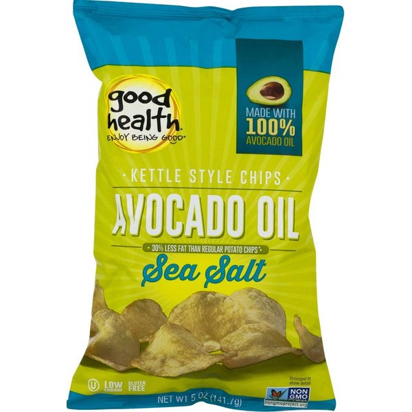 Good Health Avocado Oil Kettle Style Chips with Sea Salt 5 oz. Bag (4 Bags)
