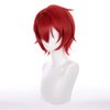 Mystylecos Suou Tsukasa Wig Red Short Anime Synthetic Costume Wig Ensemble Stars Cosplay Wig