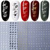 Letter Nail Art Stickers 4Sheets Old English Letter Nail Stickers 3D Self-Adhesive Bronzing Retro English Alphabet Nail Art Decals Supplies Letter Sticker for Nails DIY Manicure Decoration Accessories