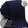 WANDM Men's Pointed Knit Tie Necktie Width 2.75 inches Washable Solid Color Navy Blue