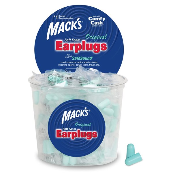 Mack's Original Soft Foam Earplugs -100 Pair - Individually Wrapped - 33dB Highest NRR, Comfortable Ear Plugs for Sleeping, Snoring, Work, Travel and Loud Events | Made in USA