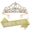 Chanaco Birthday Crown Birthday Sash for Women Birthday Queen Sash Tiaras for Women Happy Birthday Decorations Birthday Gifts for Women