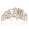 EVER FAITH Silver-Tone Austrian Crystal Bridal Rose Flower Hair Comb Clear