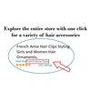 French Amie Curve Oval Onyx Celluloid Handmade Ponytail Elastic Hair Tie for Women and Girls