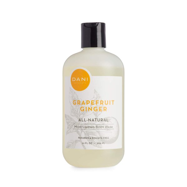 DANI Moisturizing Body Wash Naturals - Invigorating Grapefruit Ginger Scented - Organic Aloe Vera & Natural Glycerin - Paraben & Sulfate Free Shower Gel - For Men & Women - 12 Ounce Bottle