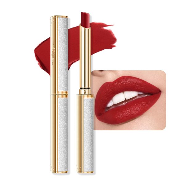 BINGBRUSH Moisturizing and Silky Velvet Lipstick Pack Set, Matte Longwear Waterproof Smooth Color Lip Crayon - Nourishing Lipstick Lipgloss Lip Stain (04#Caramel reddish brown)