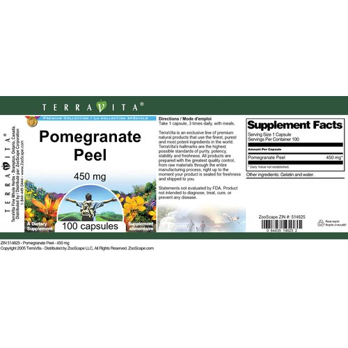Pomegranate Peel - 450 mg (100 Capsules, ZIN: 514625) - 3 Pack