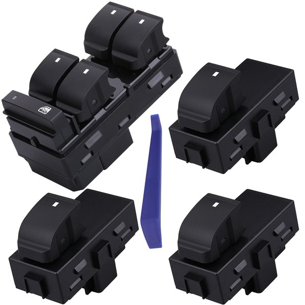 AiYiGu Driver Side Power Window Switch & 3 Pcs Passenger Window Switches, Compatible with 07-13 Chevy Silverado/GMC Sierra 1500 2500HD 3500HD/10-13 Yukon/09-16 Chevrolet Traverse/08-11 HHR